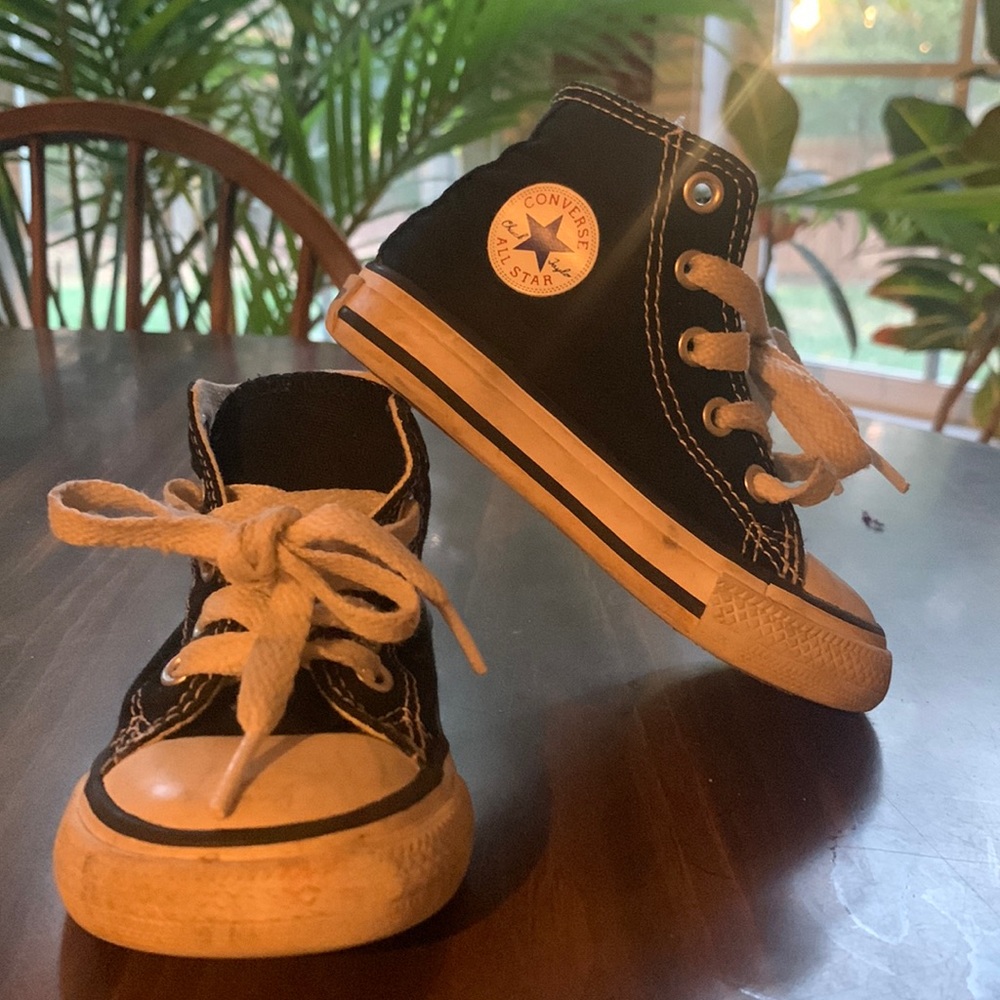 High Top Black Toddler Converse Size 5